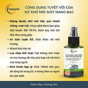 Xịt Khử Mùi Giày Công Sở Thể Thao Nano Bạc Hoàng Gia 100ml - Khử khuẩn giày nam nữ, khử mùi hiệu quả