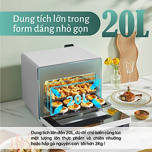 Nồi Chiên Không Dầu Kèm Hấp 2GOOD S100, Công nghệ SUPERHEAT, Bổ sung Xiên quay gà, Lồng tự đảo 360°, Full phụ kiện từ Inox 304 an toàn cho Sức khoẻ - Hàng Chính Hãng