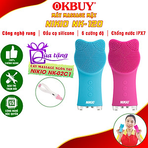 Máy Rửa Mặt Và Massage Nâng Cơ Nikio NK-120 - Tay Cầm Dài Dễ Rửa Sạch Bụi Bẩn Hơn - Sóng Siêu Âm Giúp Làm Sạch Sâu Da, Mát Xa Thư Giãn, Trẻ Hóa Làn Da, Chống Nước IPX7, Siêu Nhỏ Gọn - Phù Hợp Mọi Loại Da