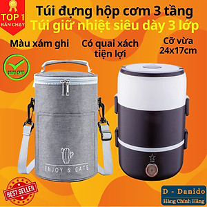 [HÀNG CÓ CHỌN SIZE] Túi Giữ Nhiệt Đựng Hộp Cơm Văn Phòng Siêu Dày 3 Lớp Chống Thấm Cao Cấp Chính Hãng