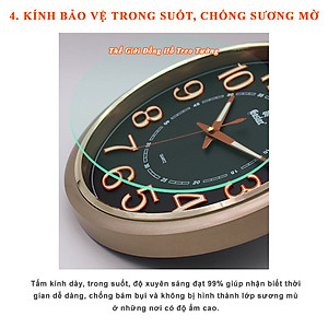 Đồng Hồ Treo Tường Cao Cấp DẠ QUANG KIM TRÔI EASTAR - Số Nổi 3D Tròn Cổ Điển 31cm - Tặng Pin Maxell - BH 1 Năm