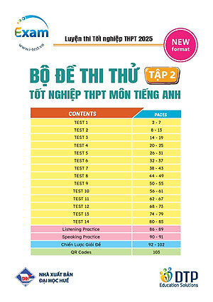 Sách - Dtpbooks - Trọn bộ đề thi thử Tốt Nghiệp THPT 2025 môn Tiếng Anh