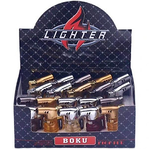 Vỏ hộp quẹt bật lửa khò 1tia có chốt lửa vòi kim loại, nhìn được dung lượng ga K953