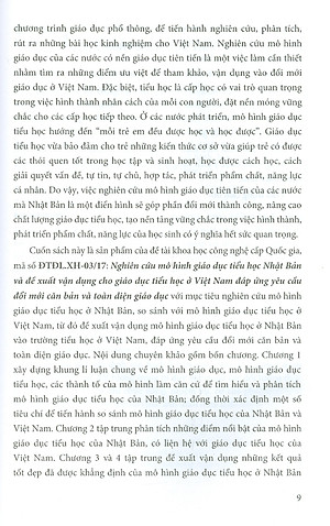 Mô Hình Giáo Dục Tiểu Học Nhật Bản Và Đề Xuất Vận Dụng Ở Việt Nam (Đáp ứng yêu cầu đổi mới căn bản và toàn diện giáo dục)
