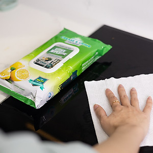 Khăn giấy ướt lau bếp Ecowipes khổ lớn 30x20 cm Kitchen Wipes gói 42 tờ loại bỏ dầu mỡ và vết bẩn nhanh chóng