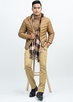 Áo Jacket nam Novelty 03 lớp lông vũ màu nâu NJKMMTMNLR1805314