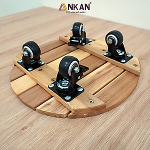Đế Kê Chậu Cây Có Bánh Xe ANKAN, R30cm Làm Giá Đỡ Kệ Hoa Cây Cảnh, Màu Vàng Nắng, Chịu Tải 150Kg