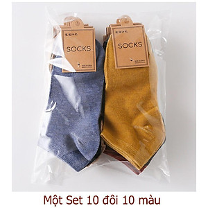 Set 10 Đôi Tất Cổ Ngắn Unisex Đa Sắc Chống Hôi Chân BT11 giá rẻ tốt