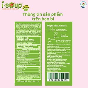 Canh Rau Tập Tàng Nấm Rơm Ăn Liền ISOUP 35g 05 Viên - Viên Canh Ăn Liền Sấy Thăng Hoa