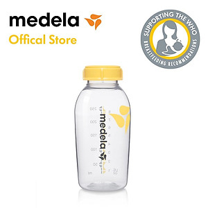 Bình trữ sữa Medela PP 150ml/250ml - Nắp bình tách rời có thể lắp núm ty vào cho bé bú