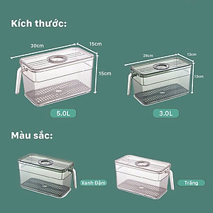 Hộp Đựng Thực Phẩm 3L Có Nắp Tách Nước Và Tay Cầm Tiện Lợi – Hộp Bảo Quản Đồ Ăn Tủ Lạnh - Hộp Lạnh - HÀNG CHÍNH HÃNG MINIIN
