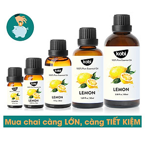 Tinh Dầu Chanh Tươi Kobi Lemon Essential Oil Dùng Xông Phòng, Giúp Thanh Lọc Không Khí, Tăng Cường Miễn Dịch, Tinh Thần Sảng Khoái, Làm Sạch Đồ Dùng Gia Đình - 5ml
