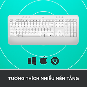 Bàn Phím Không Dây Logitech Signature K650 - Nhỏ gọn, gác tay tích hợp, tương thích Mac , Bluetooth & USB Bolt - Hàng chính hãng