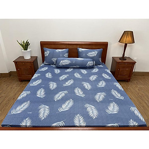 Bộ ga giường,drap trải giường,ga bo chun  thun lạnh Hàn Quốc 4 món (1 ga +2 áo gối nằm+1 áo ôm) size nệm 5-20cm