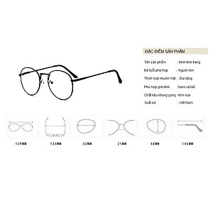 Kính Giả Cận, Gọng Kính Cận Nam Nữ Mắt Tròn Gọng Đen Không Độ Hàn Quốc - BLUE LIGHT SHOP