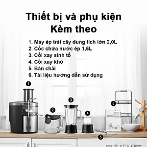 Máy ép trái cây đa năng Panasonic MJ-CB800SRA- Ép hiệu quả với mâm xay 100% kim loại - Công suất 1000W dung tích 2.0L - Kèm cối sinh tố cối xay khô - Hàng chính hãng