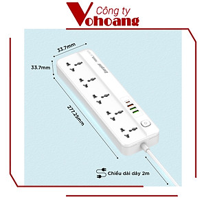 [Mỹ] Ổ cắm điện Energizer đa năng 5AC kèm 3USB-A và 1USB-C sạc nhanh PD (max PD 20W) - Energizer EPB2501EU