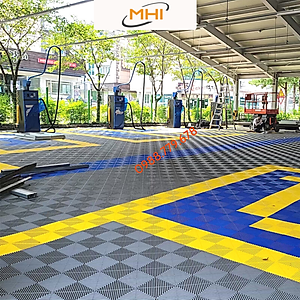 [COMBO 11] Thảm nhựa lót sàn gara ô tô MHI - Cao 2.5 cm / trung tâm chăm sóc xe ô tô, khu vực rửa xe ô tô
