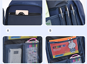 Balo học sinh cấp 1 và 2 siêu nhẹ chống gù chống nước cao cấp phong cách nhật bản