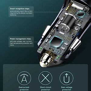 Tẩu củ sạc nhanh 40W cổng PD type c và USB hiệu Baseus Goldern Contactor  Pro đa năng cho xe hơi / xe ô tô trang bị LED đổi màu, Quick Charge 3.0 / Quick Chagre 4.0, PD 3.0, smartchip BPS 2.0 - Hàng nhập khẩu