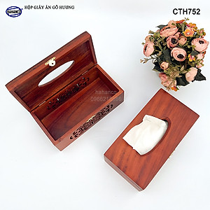 Hộp Giấy Ăn Bằng Gỗ Hương (Cỡ lớn - đủ mẫu) Đục Khắc Hoa Văn Tinh Xảo/Độc Đáo