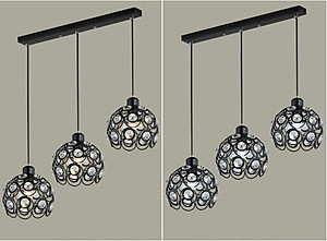 Bộ đèn thả ALION treo trần trang trí độc đáo - kèm bóng LED và đế ốp trần