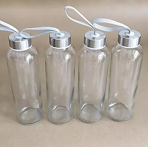 Combo 5 Chai Thủy Tinh đựng nước 500ML - Nắp Thiếc vặn có dây treo (Bình thủy tinh đựng nước, đựng sữa - Chai thủy tinh đựng nước ép)