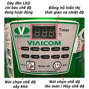 Máy làm tỏi đen VIAICOM V6 - 6 lít - CN Nhật Bản - Hàng chính hãng