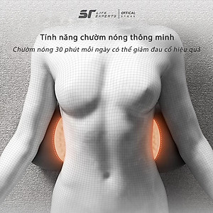 Gối Kê Lưng Massage Túi Khí Kéo Dãn,Tích Hợp Chườm Nóng Công Thái Học, Giảm Đau Cột Sống - Sairui