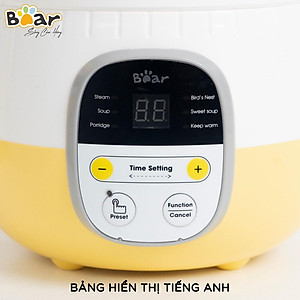 Nồi Nấu Chậm 0,8L Bear Chính Hãng, Nấu Cháo, Hầm, Hấp, Chưng Yến Bản Quốc Tế - Hàng chính hãng