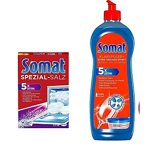 combo muối làm mềm nước và chai nước làm bóng 750ml somat