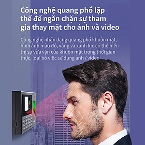 Máy Chấm Công Quét Vân Tay Và Nhận Dạng Khuôn Mặt Deli – Hàng Chính Hãng - Màu Đen Phù Hợp Văn Phòng- Liên Kết File Excel Nhanh Chóng - E3765