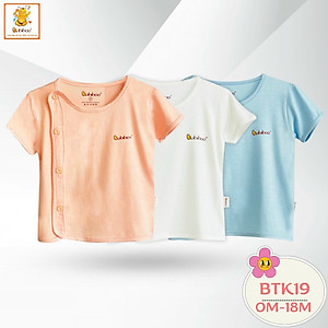 Áo sơ sinh cài lệch tay ngắn vải visco siêu mềm mại cho bé