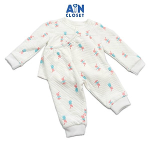 Bộ quần áo dài bé gái họa tiết Thỏ Tuyết trắng thun trần bông - AICDBGFOV1UG - AIN Closet