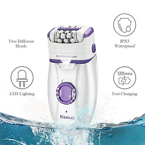 Máy tẩy lông tẩy và nhổ lông toàn thân, cạo lông tay chân, tẩy sạch lông vùng bikini sử dụng pin sạc chuyên nghiệp điều chỉnh 5 Đầu Thay Thế - Hàng Chính Hãng - Giao Màu Ngẫu Nhiên