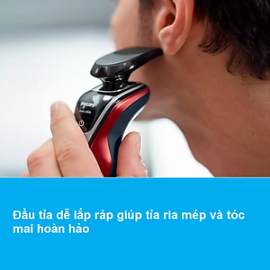 Máy cạo râu khô và ướt cao cấp Philips S5390/12 có đầu tỉa tóc mai và ria mép - Hàng nhập khẩu