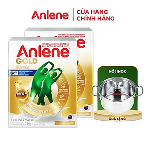 Combo 2 TPBS Anlene Gold hương vani 1.2kg tặng nồi inox hoặc ấm đun điện quang