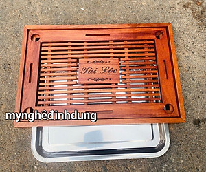 Khay trà mẫu mới bằng gỗ hương kt 42x28x6cm 
