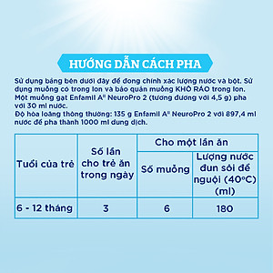 Bộ 6 lon sữa bột Enfamil A2 Neuropro 2 giúp dễ tiêu hóa, hấp thu cho trẻ từ 6-12 tháng tuổi– 800g/lon
