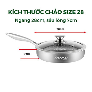 Chảo chống dính đáy từ vân tổ ong 28cm Dreamer- DKW-NFL128B