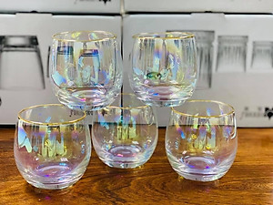 BỘ 6 CỐC THỦY TINH TRÒN CAO CẤP DÙNG UỐNG NƯỚC SANG TRỌNG - VD96