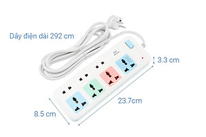 Ổ cắm điện Comet 7 lỗ 3m CES4433 - Hàng chính hãng