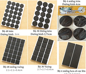 Lót chân ghế, miếng dán chống trầy, chống rung lắc bàn ghế Miếng lót kê chân giường, tủ Hình Vuông