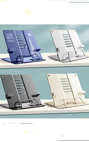 Giá Đỡ đỡ sách, đọc sách, đỡ điện thoại máy tính bảng đa năng chống cận Hợp Kim Nhôm Cao Cấp có thể điều chỉnh chiều cao. Hỗ Trợ Chống Mỏi Cổ, Vai, Gáy. Hàng Chính Hãng KitAcoom