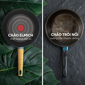 Bộ nồi chống dính vân gỗ Elmich Nature EL-5206MG04 size 18, 20, 24 chảo 26cm