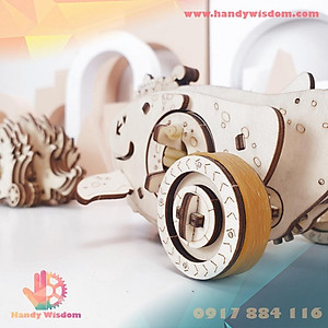 Mô hình gỗ chuyển động - Combo con nhím, tắc kè, cá voi - New Land MV05/6/7