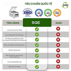 Máy hút chân không công nghiệp kiểu buồng VCC02. Hút bao nhanh, khỏe với buồng hút lớn, dễ sử dụng, tiết kiệm điện. Hàng nhập khẩu chính hãng SGE Thailand