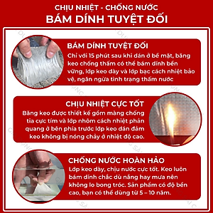 Băng Keo Chống Thấm 30 CM X2000, Chống Dột Dán Siêu Dính Trên Mọi Bề Mặt