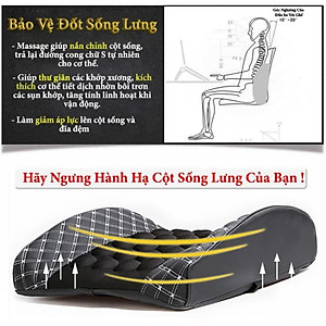 Đệm Tựa Lưng Massage bọc da trên xe oto- Màu Đen Chỉ Đỏ