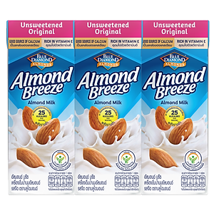 Blue Diamond - Thùng Sữa Hạt Hạnh Nhân ALMOND BREEZE Không Đường 180ml x 24 Hộp